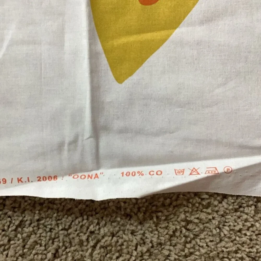 Marimekko Oyj Suomi 1969 Orange Yellow Fabric 1 yard